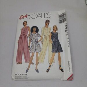 McCalls Easy Sewing Pattern #7595-Size B 8-10-12-1995-Two Piece Set-Uncut-F/F
